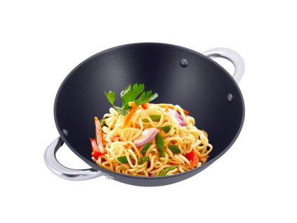 Wok liatinová panvica Kamille čierna 28cm A
