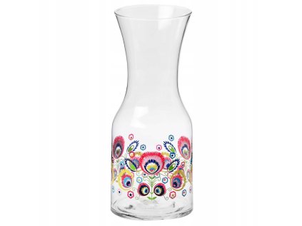 Karafa z číreho skla s kvetinovým ornamentom 0,9l A