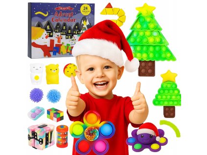 Adventný kalendár pre deti s antistresovými hračkami A
