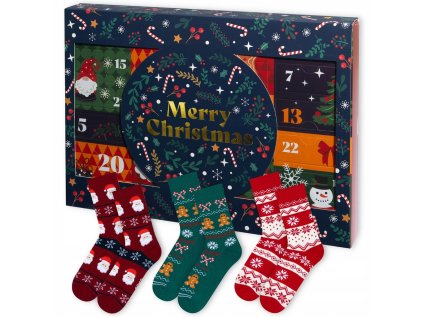 Adventný kalendár pre mužov s ponožkami 40-45