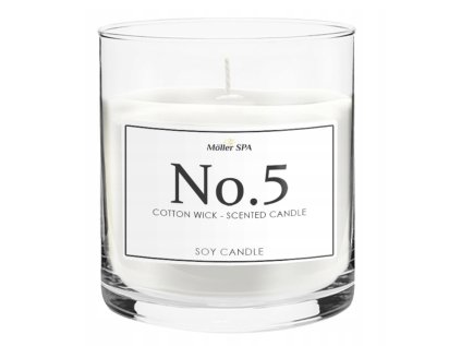 Sójová sviečka s vôňou parfému Möller SPA No.5 400g