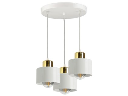 Luster Luxolar bielo zlatý na 3 žiarovky