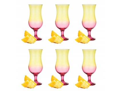 Koktejlové poháre 6ks Glasmark ružovo žlté 420ml