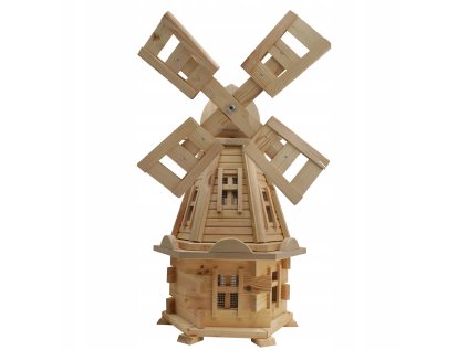 Záhradný veterný mlyn v prírodnom surovom stave 85cm