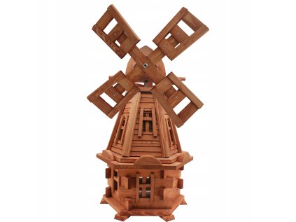 Záhradný veterný mlyn vo farbe teak 85cm