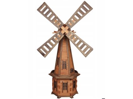 Záhradný veterný mlyn vo farbe teak a palisander 170cm