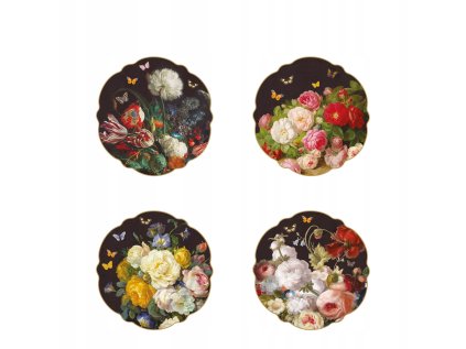 Dezertná sada tanierov porcelánová s kvetmi Victorian Garden, 4-dielna