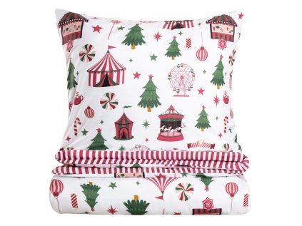 Vianočné posteľné obliečky z mikrovlákna VIANOČNÝ CIRKUS