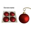 Vianočné gule zo skla 4ks červenej farby 10cm 3