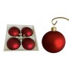 Vianočné gule zo skla 4ks červenej farby 10cm