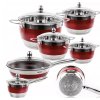 Sada hrncov Hoffner červenej farby, 12-dielna