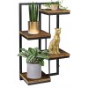 Rustikálny LOFT stojan na štyri kvety 62x32,5x19 1