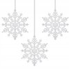 Ozdoba na stromček Snehová vločka 3ks bielej farby 12cm 1