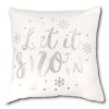 Vianočná obliečka na vankúš Let It Snow biela a strieborná 1