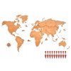 Drevená mapa sveta na stenu v rôznych farbách 150x85 gaštan
