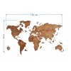 Drevená mapa sveta na stenu v rôznych farbách 150x85