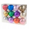 Vianočné gule 12ks mix farieb 4cm 1