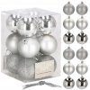 Vianočné gule 12ks striebornej farby 1