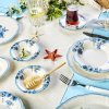 Jedálenská súprava pre 6 osôb 24ks Karaca biela s modrými kvetmi C