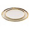 Obedový tanier HowHomely LISSA bielo zlatý 27cm C