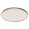 Obedový tanier HowHomely LISSA bielo zlatý 27cm A