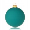 Vianočné gule zo skla 4ks tyrkysové 8cm B