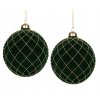 Vianočné gule zo skla 2ks smaragdové 10cm A