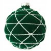 Vianočná guľa zo skla smaragdová so vzormi 8cm II A