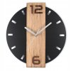 Nástenné hodiny z bambusu a skla čierno hnedé 30cm