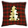 Vianočná obliečka na vankúš so stromčekom károvaná a zlatá 1