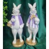 Dekorácia Pár zajačikov s košíkom vajíčok II B