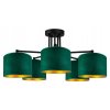 Stropná lampa Glimex smaragdovo zlatá na 5 žiaroviek
