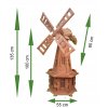 Záhradný veterný mlyn vo farbe teak 135cm