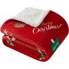 Červená vianočná deka 127x152