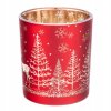 Červený vianočný svietnik zo skla Sobíkovia