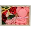 Darčekový box na valentína s kvetmi a medvedíkom