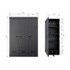 CONNECT 3-DOORS DRAWER - STRIP DOORS BLACK