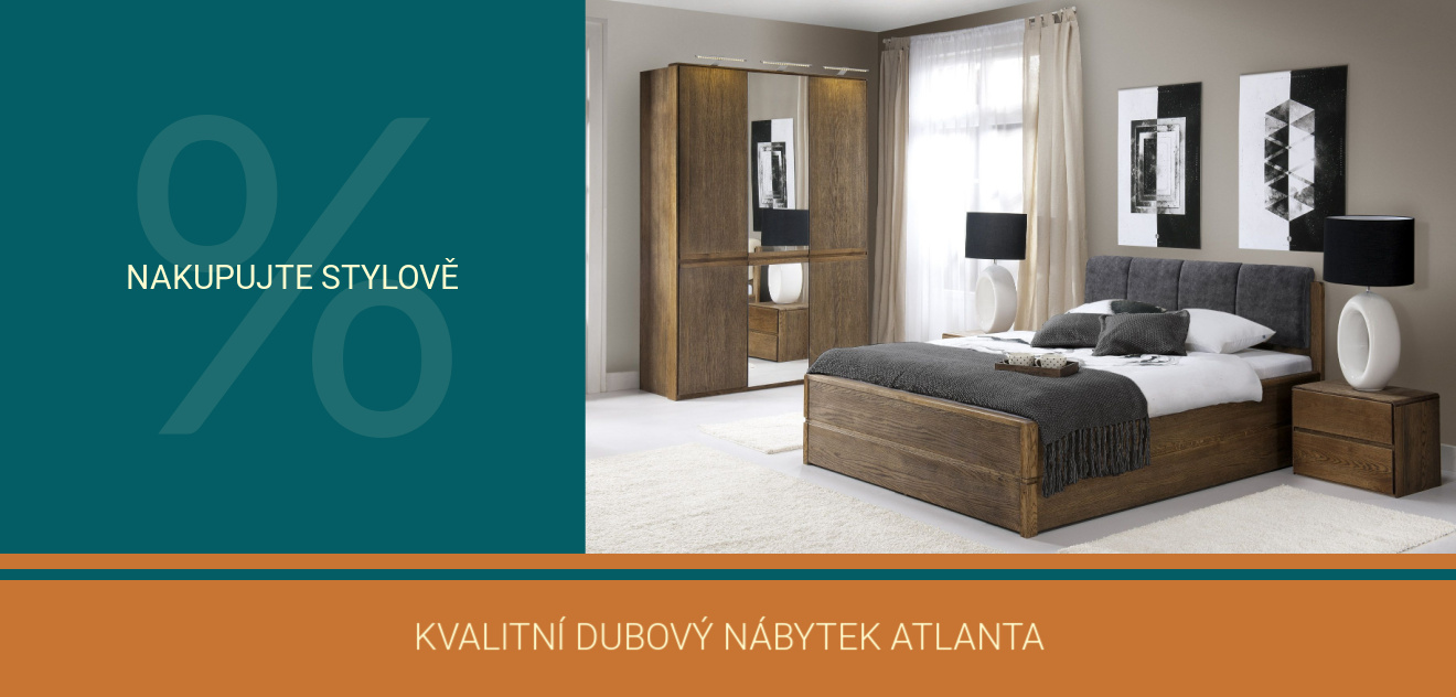 Kvalitní dubový nábytek Atlanta do ložnice, obýváku či jídelny s extra slevou a dopravou zdarma