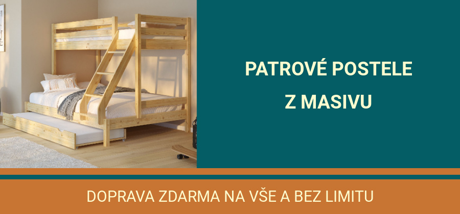 Patrové postele - extra slevy v košíku s dopravou zdarma