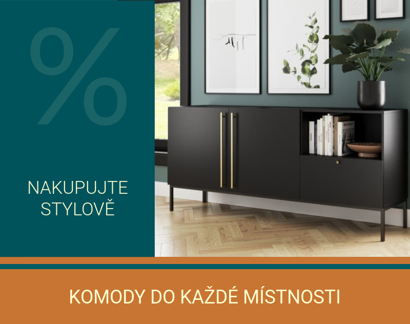 Komody do obýváku, na chotbu či do ložnice s extra slou a dopravou zdarma