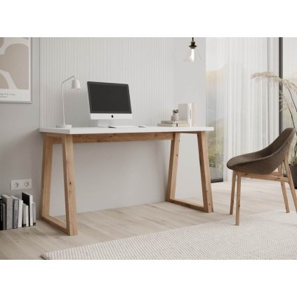 Psací stůl Iwo bílá dub artisan