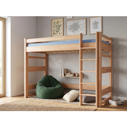 Patrová postel horní spaní Lucas 90x200 - buk