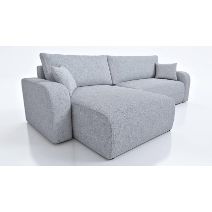 Rozkládací sedací souprava do L - Lavana XL - světle šedá