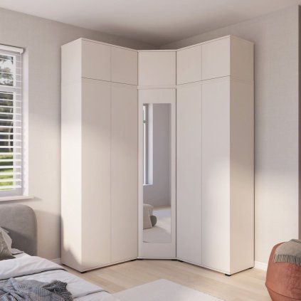 Rohová skříň Bianco 10 - P/2
