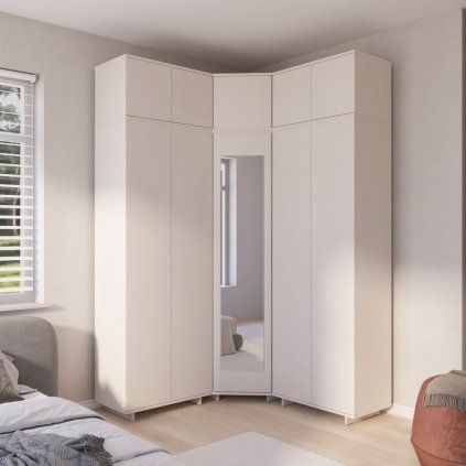 Rohová skříň Bianco 10 - P/6