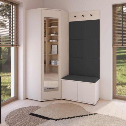 Rohová předsíňová stěna Bianco 17 - P/2