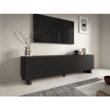 Televizní stolek Trenza 200 cm - černý