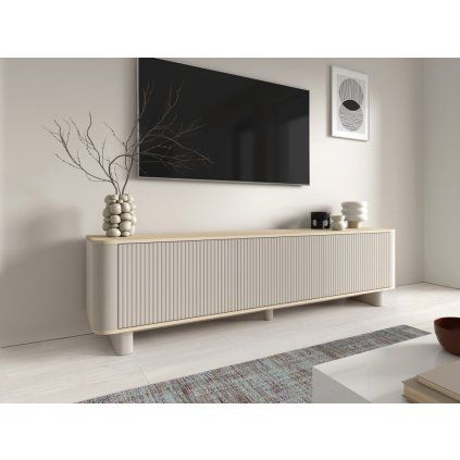 Televizní stolek Trenza 200 cm - kašmír/dub