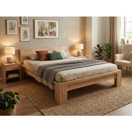 Dubová manželská postel Montana Sonoma