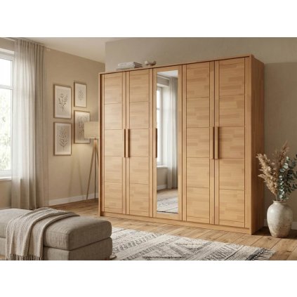 Šatní skříň Timo V - masiv buk